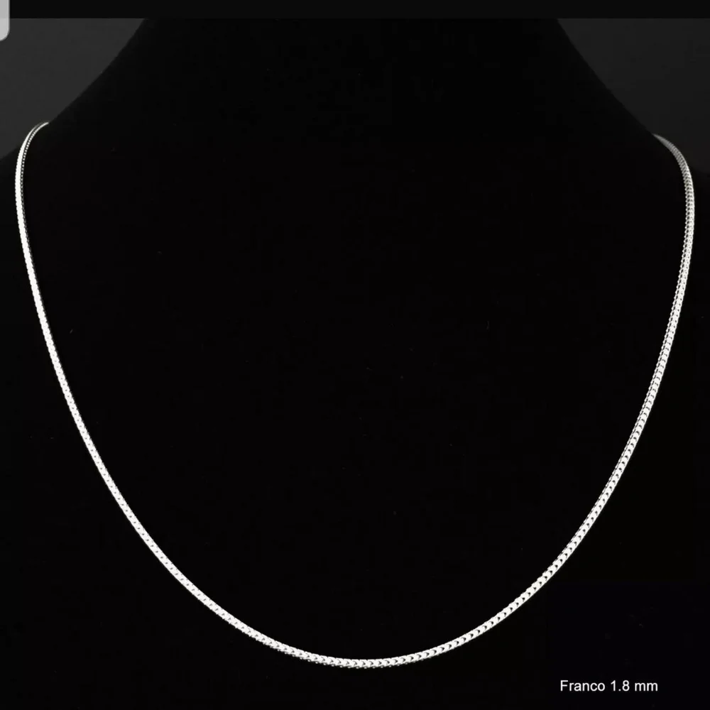 Sterling Silver 925 Rhodium finish Franco 180 Chain 2mm 20